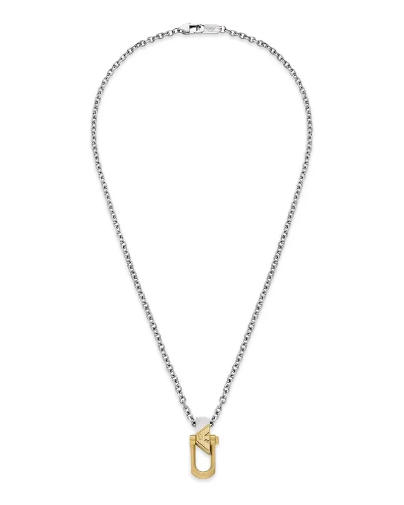 Emporio Armani Halskette mit Logo-Anhänger - Silber Silber