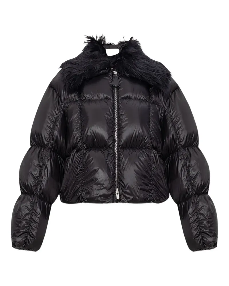 Jil Sander Gesteppte Jacke mit Kragen aus Faux Fur - Schwarz Schwarz