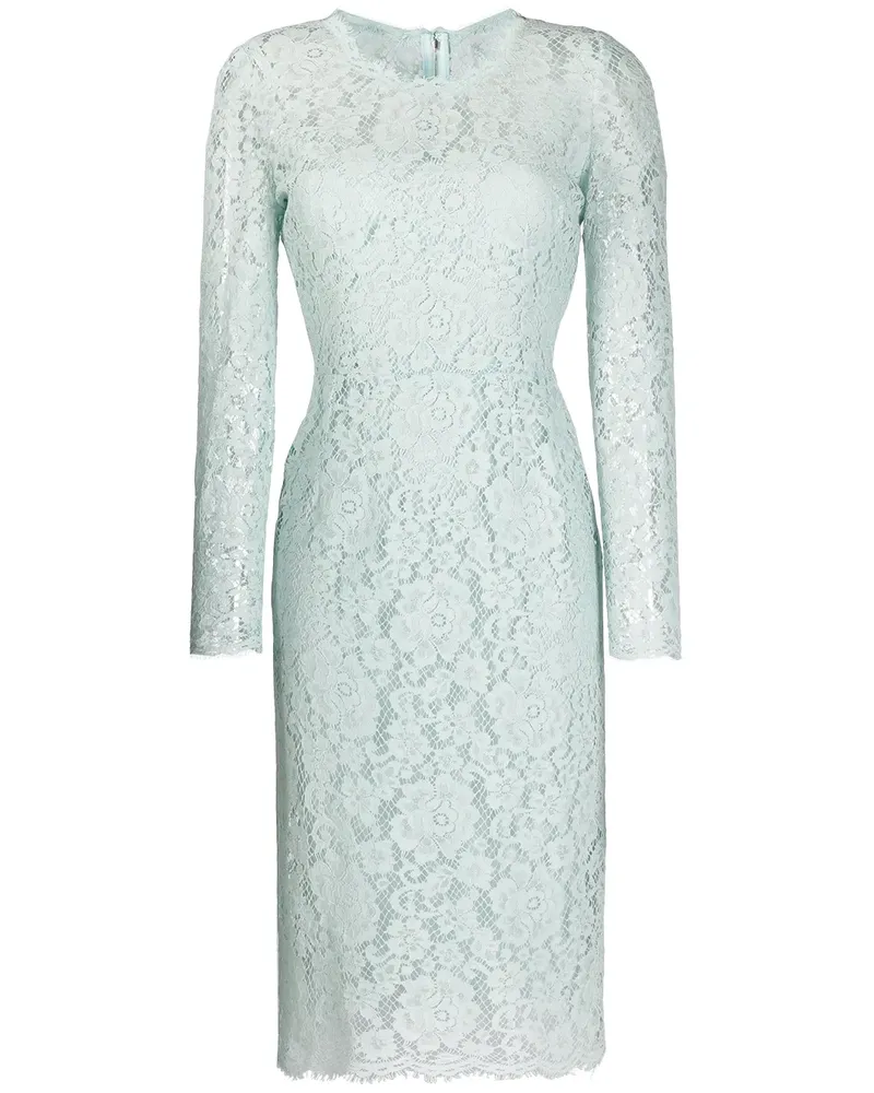 Dolce & Gabbana Langärmliges Spitzenkleid - Blau Blau