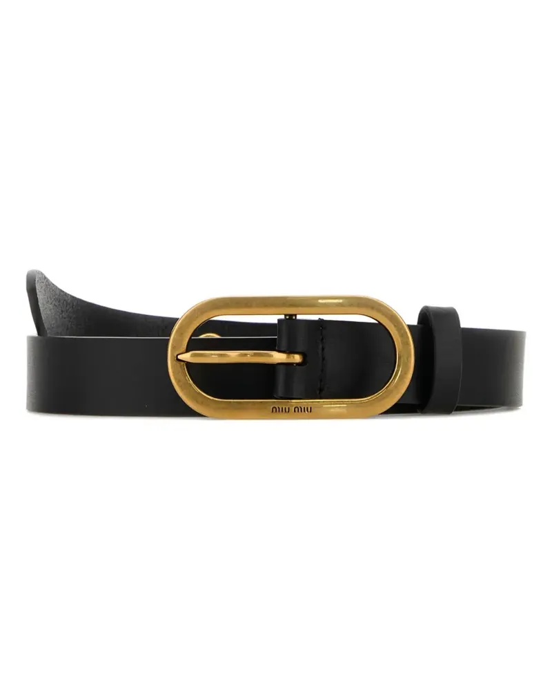 Miu Miu oval-buckle leather belt - Schwarz Schwarz