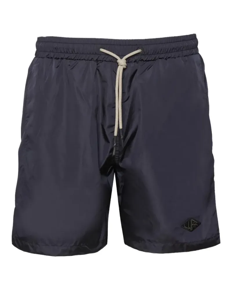 Low Brand logo-patch drawstring swim shorts - Blau Blau