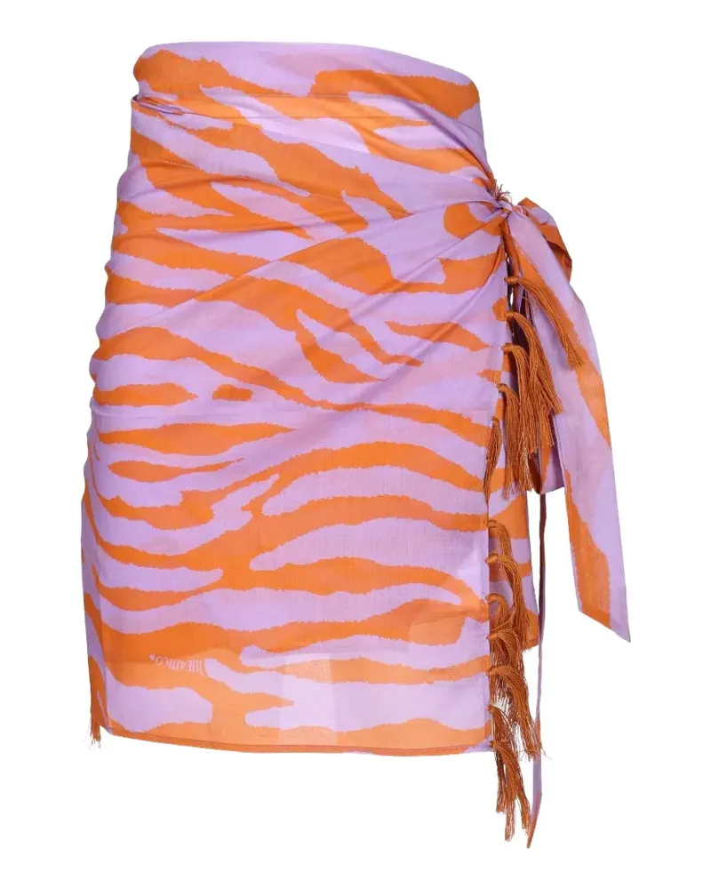 ATTICO animal-print fringed skirt - Violett Violett