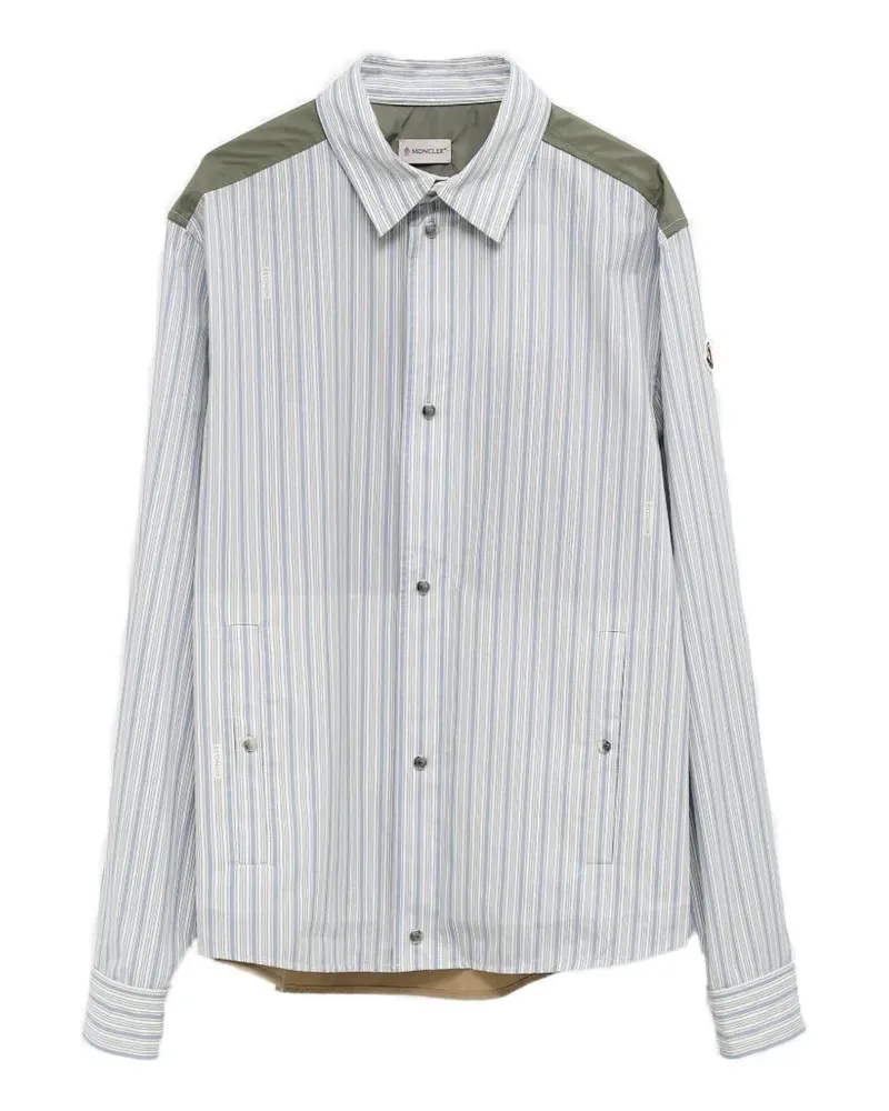 Moncler striped panelled shirt - Weiß Weiß