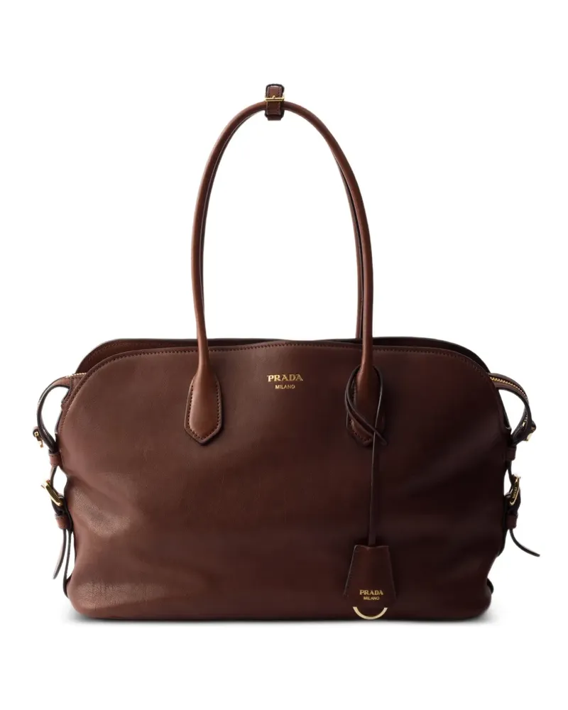 Prada Große Signet Tote Bag - Braun Braun