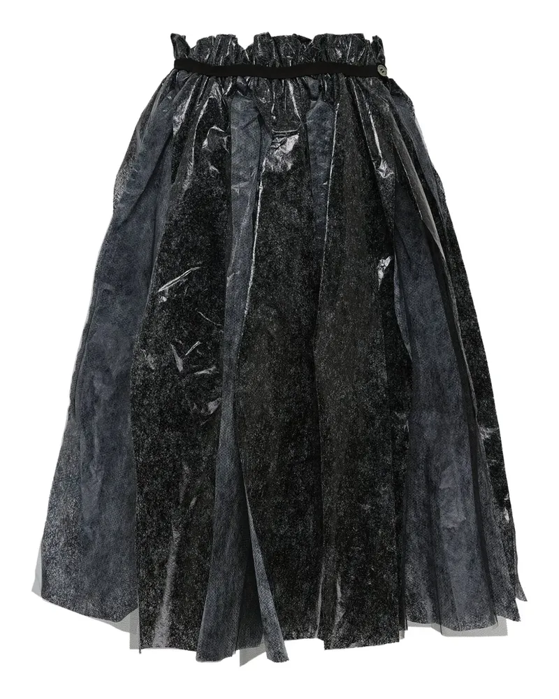 Comme des Garçons foil-effect pleated skirt - Schwarz Schwarz