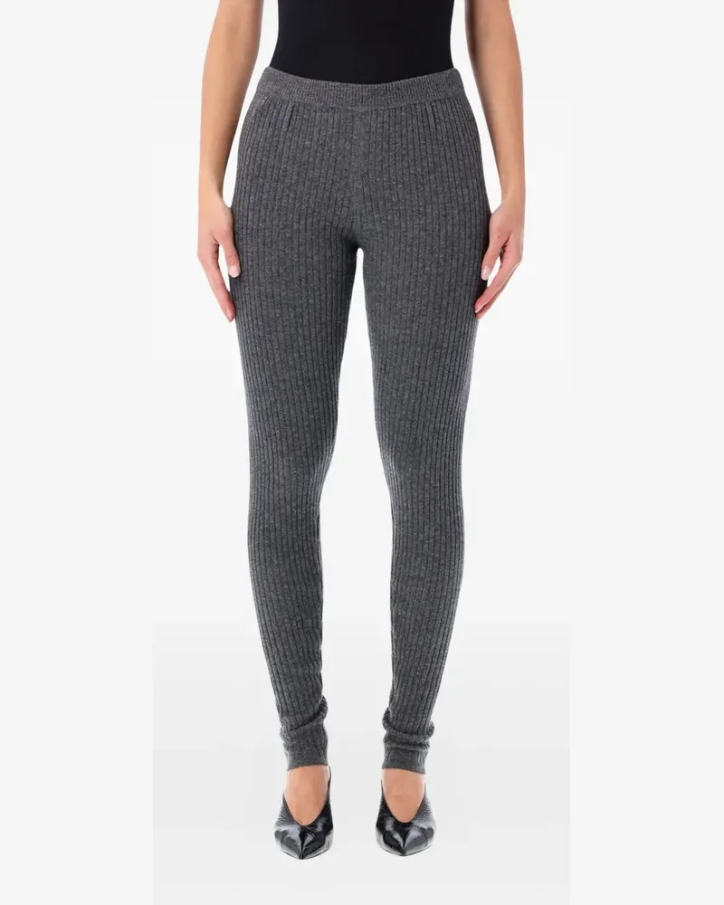 The Garment ribbed-knit belt-loops leggings - Grau Grau