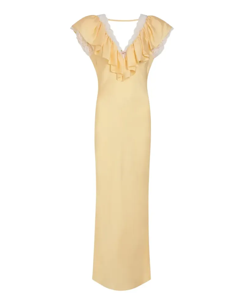 Ronny Kobo Gerüschtes Gracie Maxikleid - Gelb Gelb