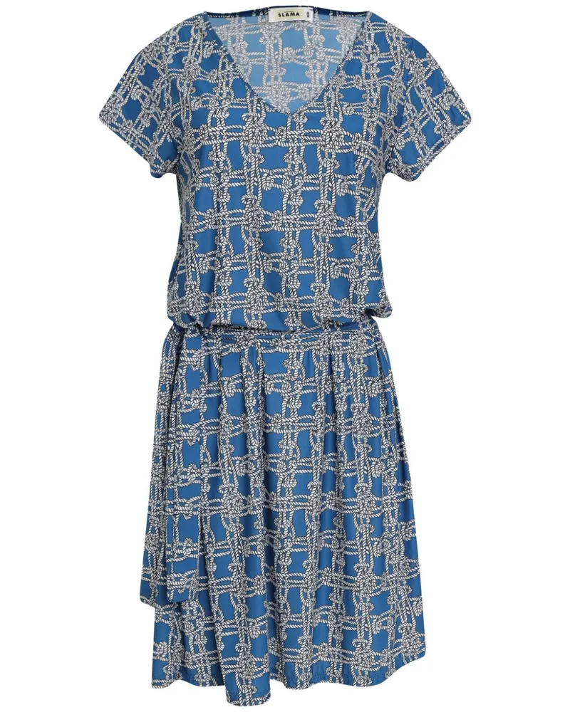 Amir Slama Kleid mit Gürtel - Blau Blau