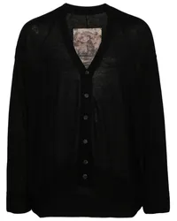 Ziggy Chen Cardigan mit V-Ausschnitt Schwarz