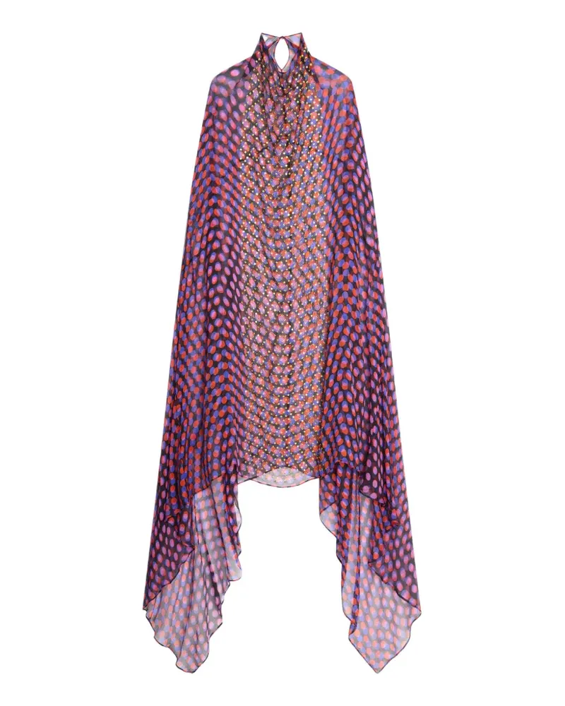 Dries van Noten polka-dot cape dress - Violett Violett