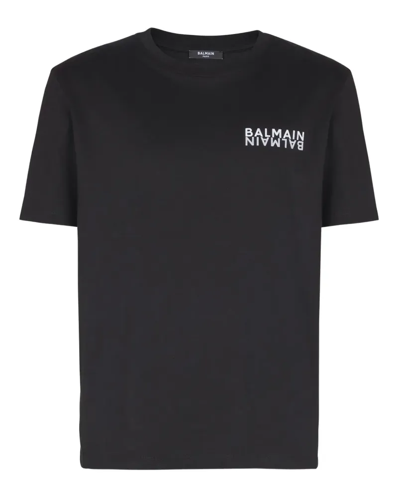 Balmain T-Shirt mit Logo-Print - Schwarz Schwarz