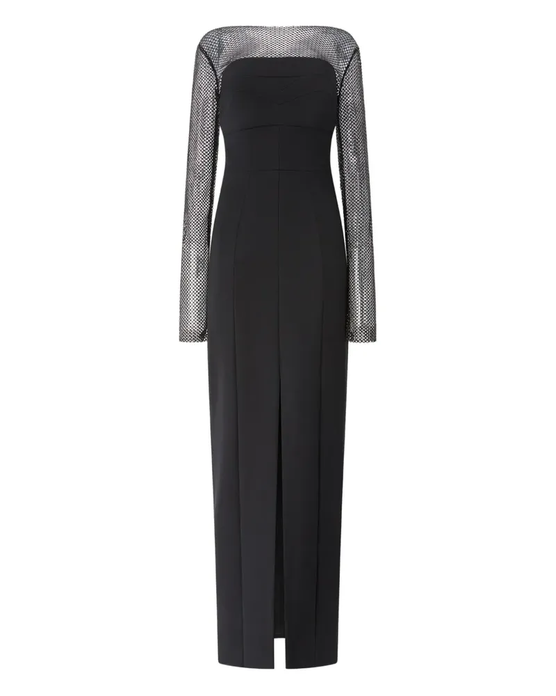 Genny Abendkleid mit Mesh-Einsatz - Schwarz Schwarz