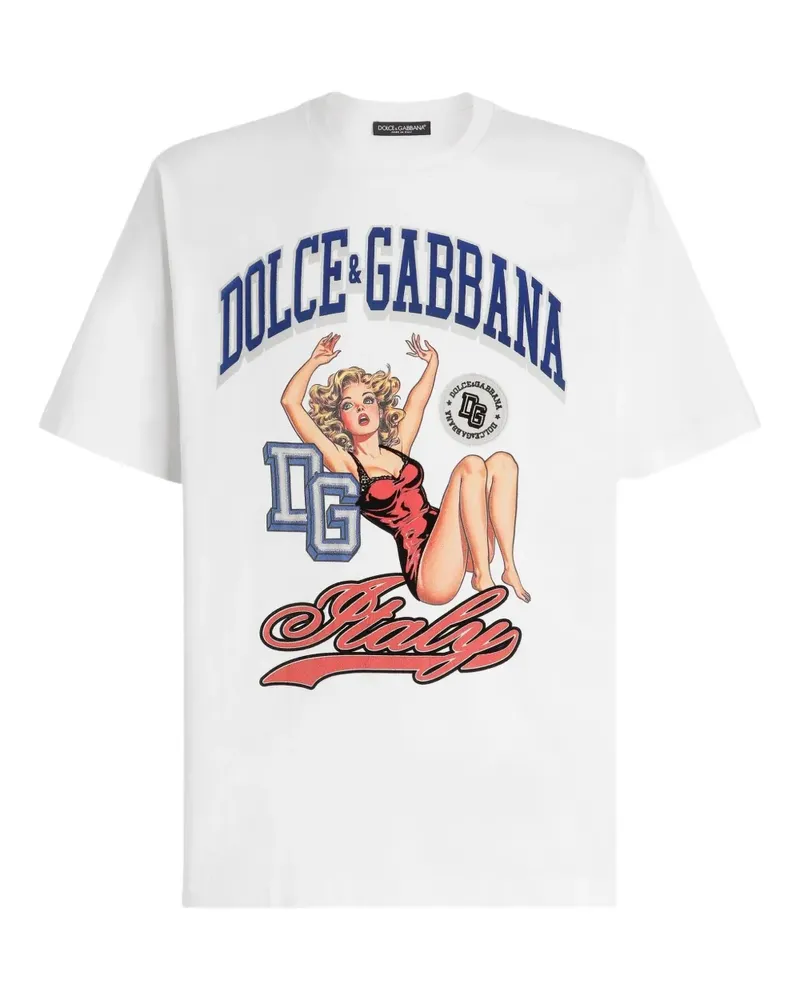 Dolce & Gabbana T-Shirt mit grafischem Print - Weiß Weiß