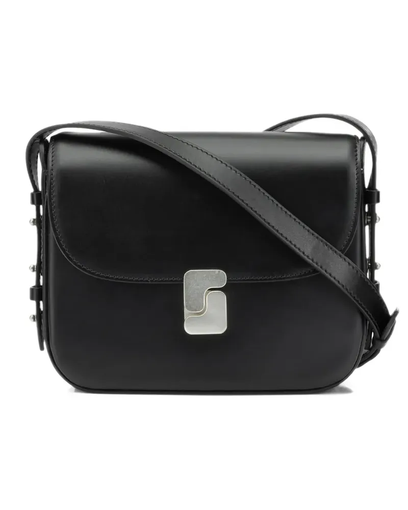Soeur small leather crossbody bag - Schwarz Schwarz
