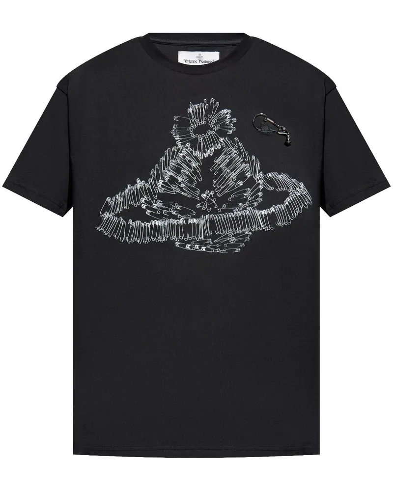 Vivienne Westwood T-Shirt mit Metallapplikation Schwarz