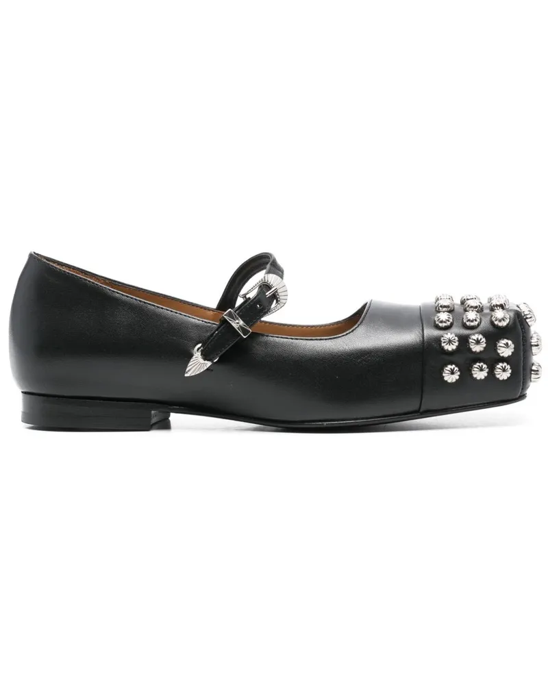 Toga Ballerinas mit Nietendetail - Schwarz Schwarz