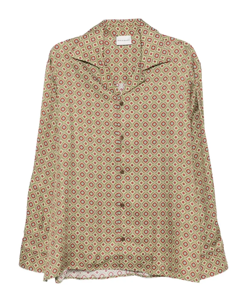 Drôle de Monsieur geometric-pattern shirt - Grün Grün