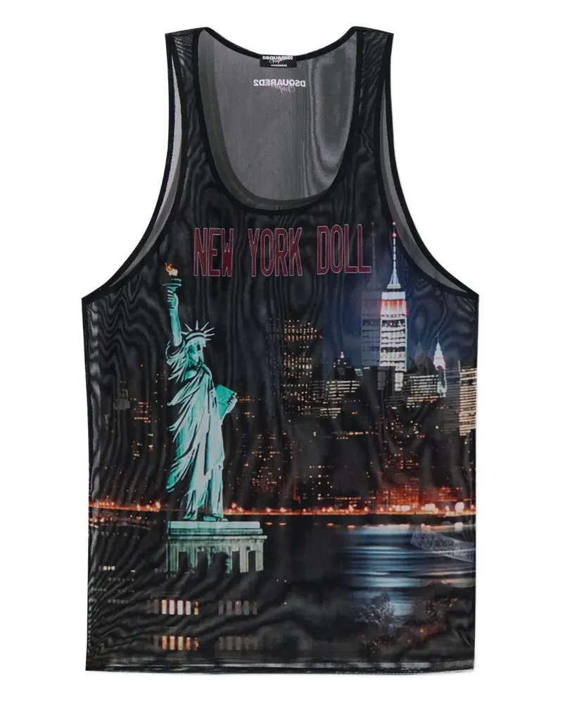 Dsquared2 graphic-print tank top - Schwarz Schwarz