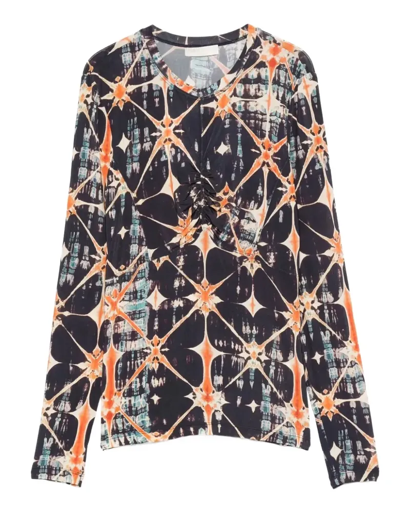 Ulla Johnson Oberteil mit Batikmuster - Blau Blau
