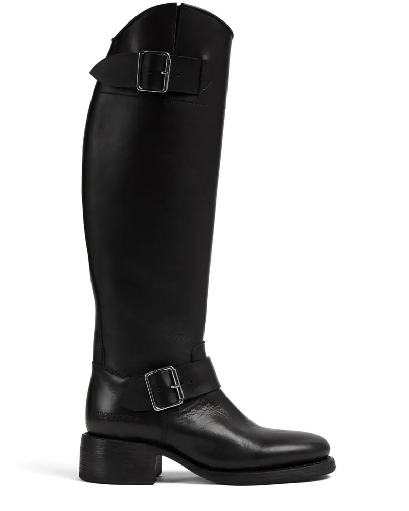 Dsquared2 Stiefel mit Logo-Prägung - Schwarz Schwarz