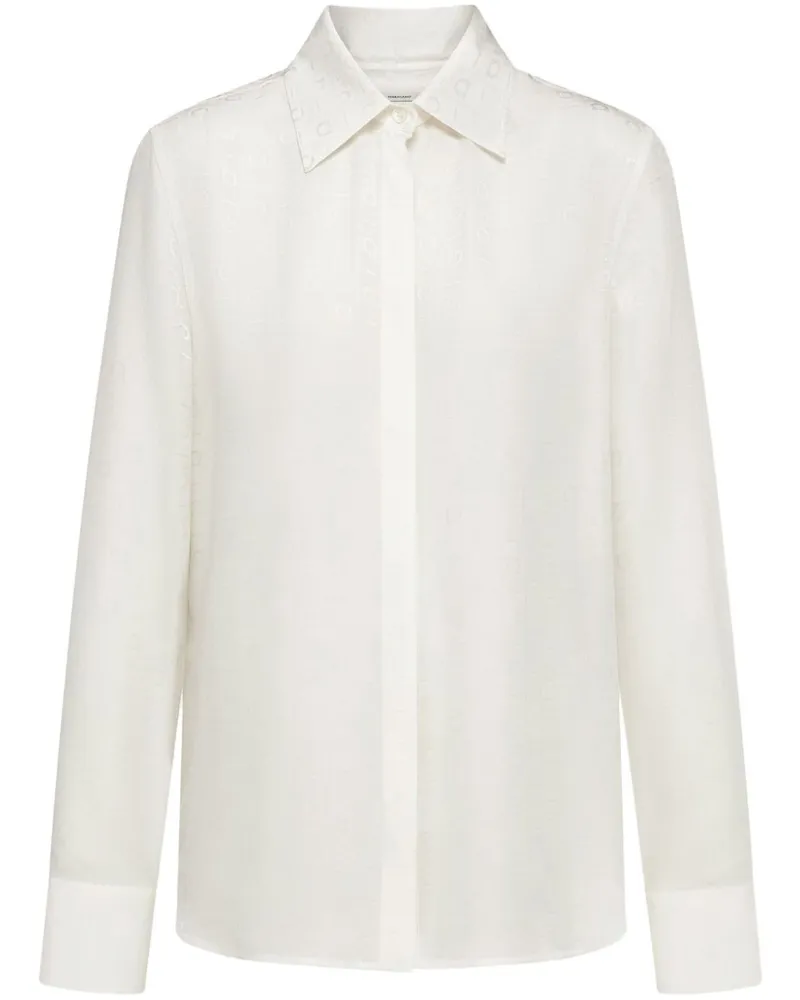 Ferragamo Hemd mit Gancini-Print - Weiß Weiß