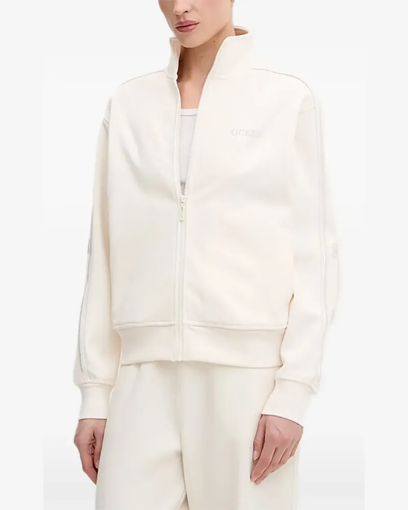 Guess Octavia logo zip-up sweatshirt - Nude Nude