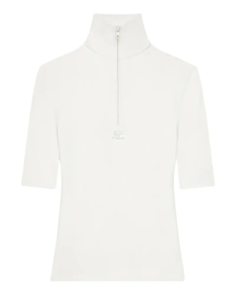 Courrèges Oberteil mit kurzem Reißverschluss - Weiß Weiß