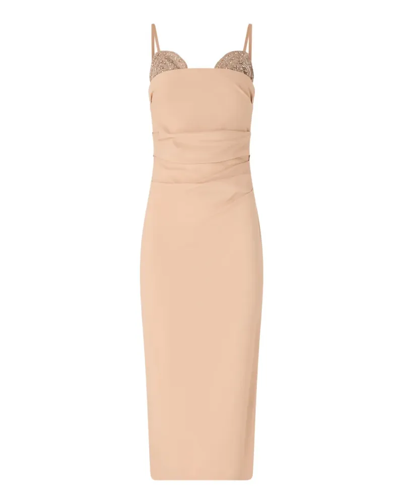 Pinko Carruba embellished ruched dress - Nude Nude