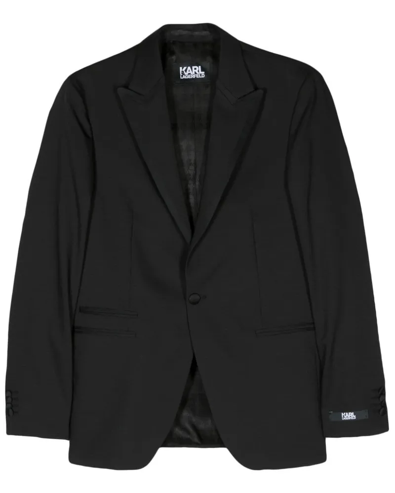 Karl Lagerfeld Einreihiges Peak Sakko - Schwarz Schwarz