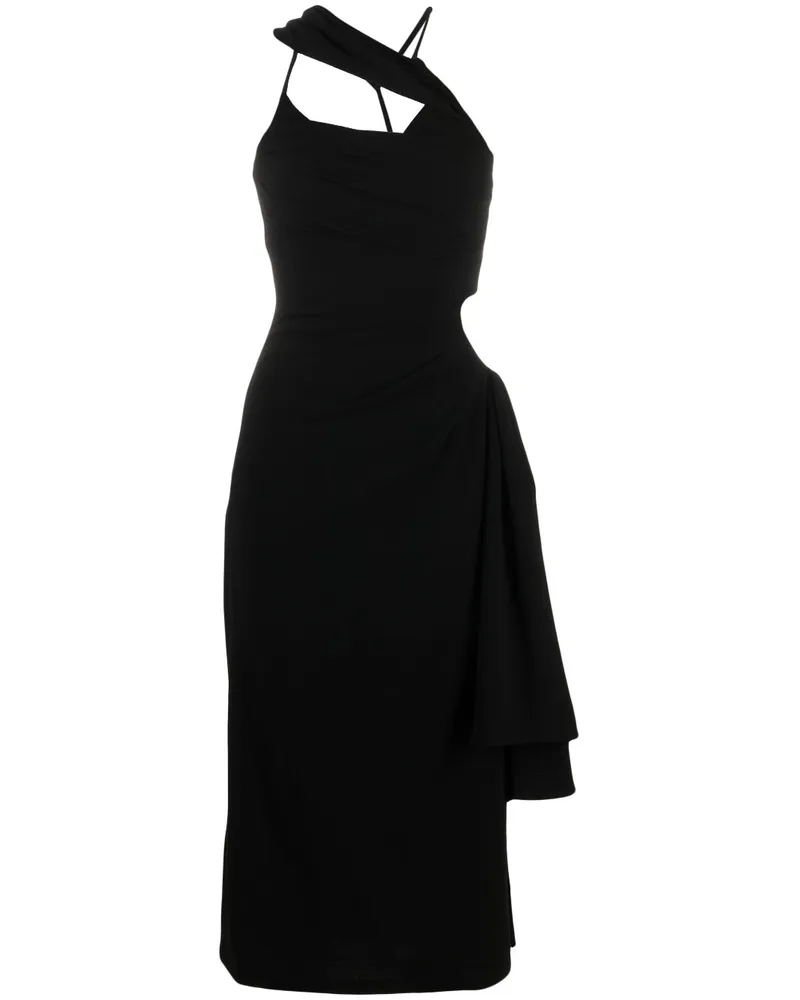 Jacquemus Asymmetrisches Abanada Kleid - Schwarz Schwarz