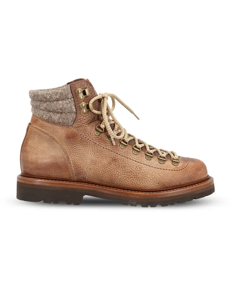 Brunello Cucinelli Schnürstiefel mit Kontrasteinsatz - Braun Braun