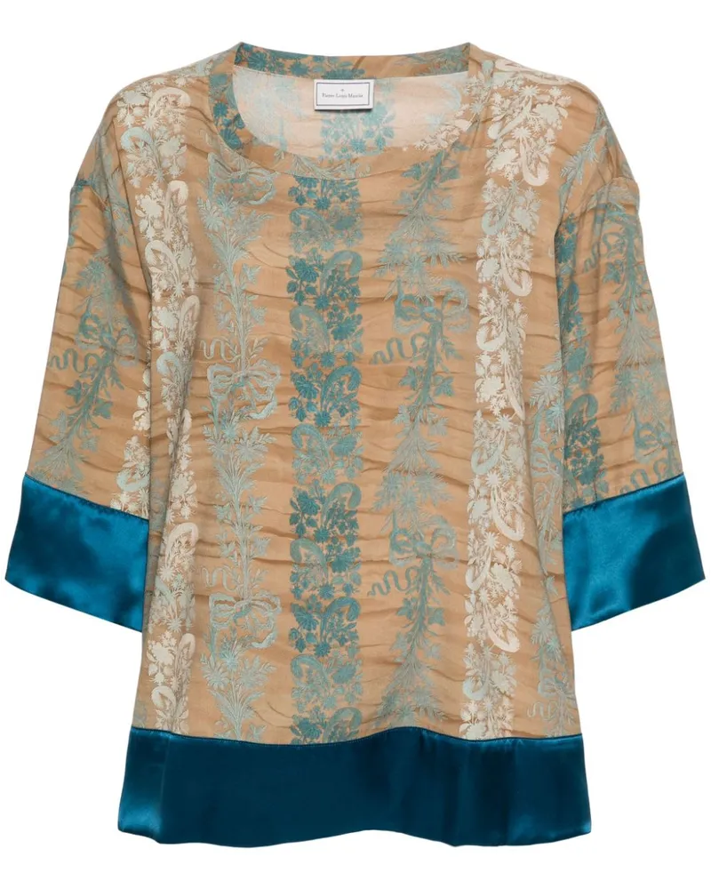 Pierre-Louis Mascia Adanastr Bluse mit blumigem Print Nude