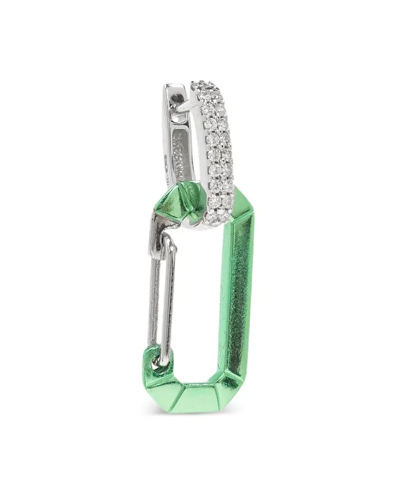 EÉRA 18kt kleine Chiara Weißgoldohrring mit Diamant - Silber Silber