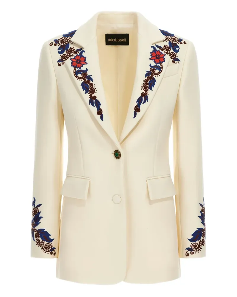 Roberto Cavalli Blazer mit Blumenstickerei - Nude Nude