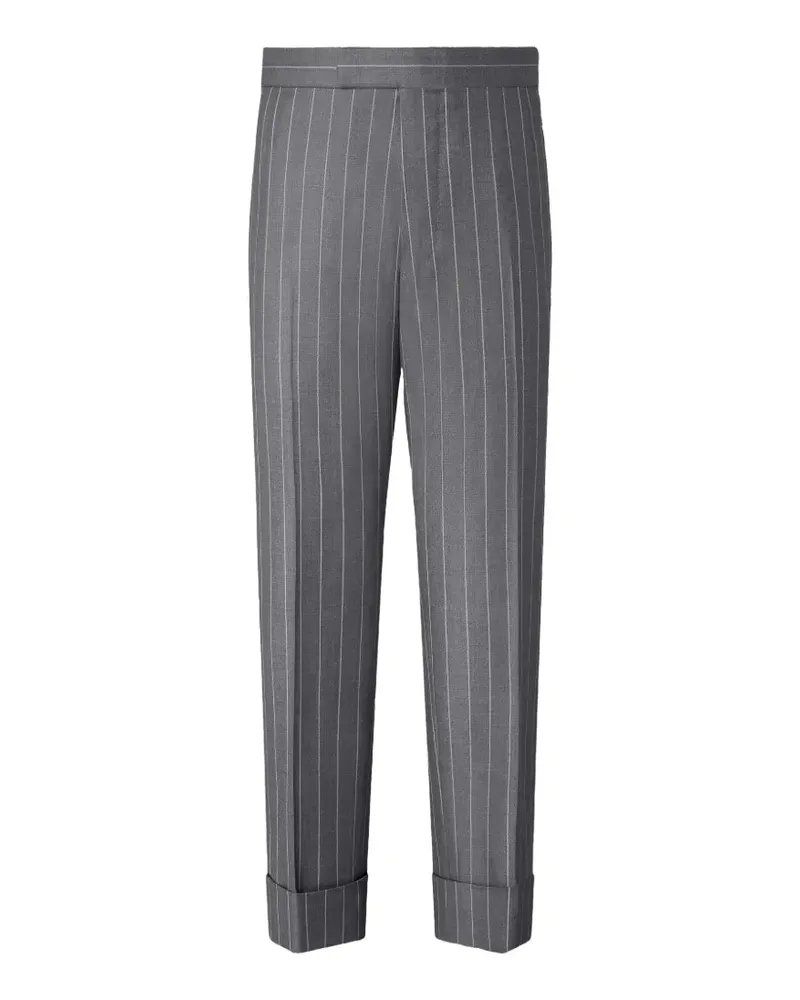 Thom Browne Gestreifte Hose aus Wolle - Grau Grau