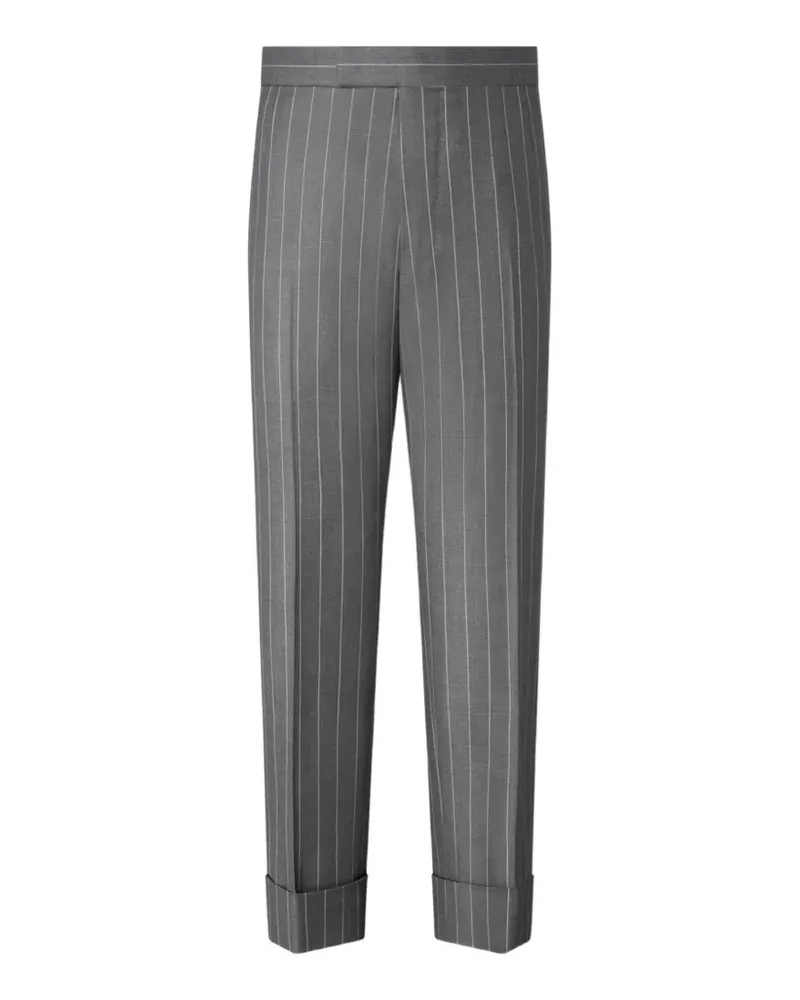 Thom Browne Gestreifte Hose aus Wolle - Grau Grau