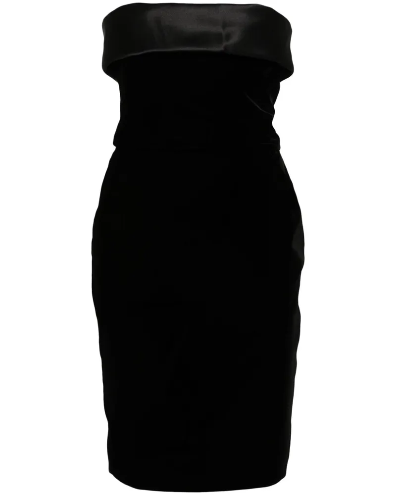 Saint Laurent Minikleid aus Samt - Schwarz Schwarz