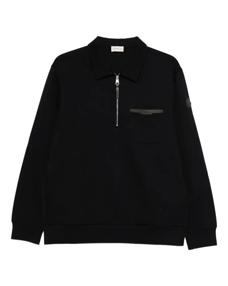 Moncler zipped pockets polo shirt - Blau Blau