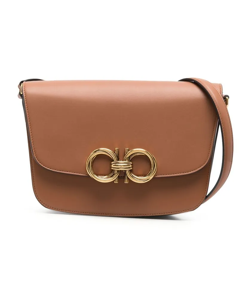 Ferragamo Trapezio Umhängetasche - Braun Braun