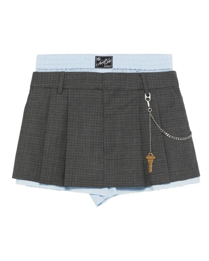 Alexander Wang Schlüsselanhänger-Shorts mit Falten - Grau Grau