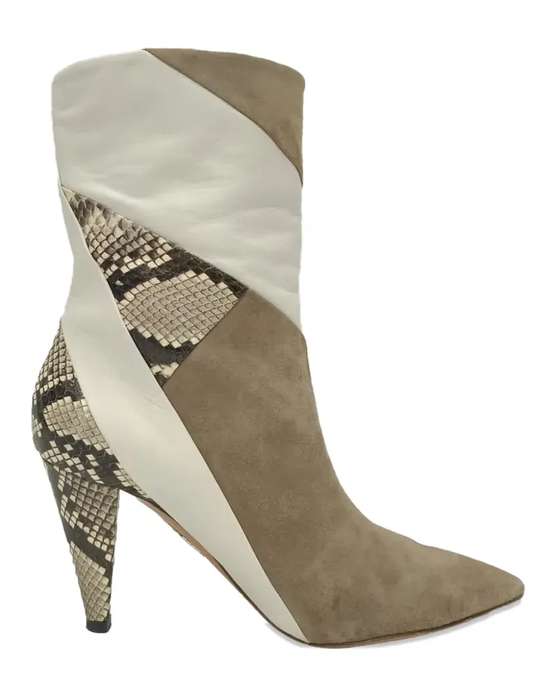Aquazzura Calder snake-effect ankle boots - Nude Nude