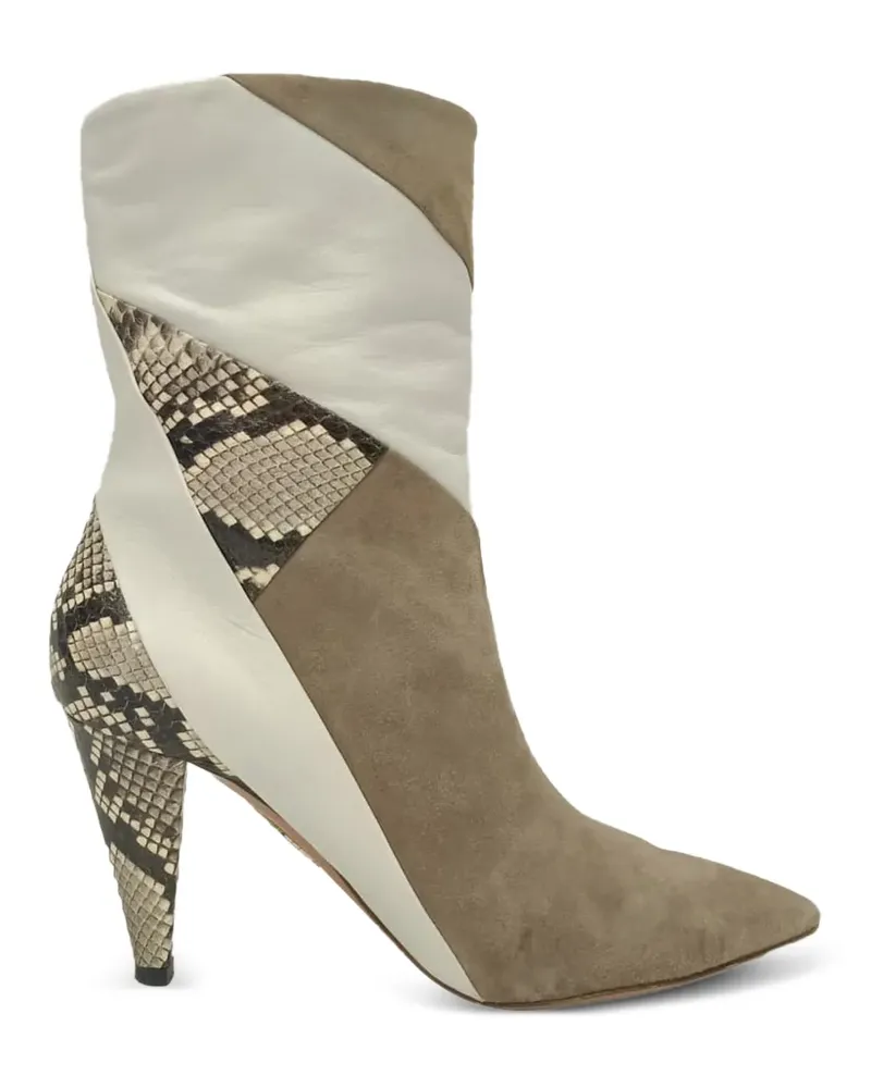Aquazzura Calder snake-effect ankle boots - Nude Nude