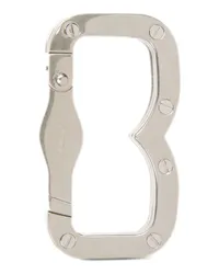 Bally Karabiner mit Logo-Gravur Silber