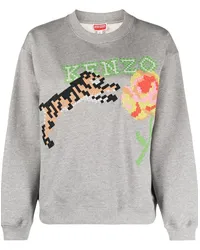 Kenzo Tiger Sweatshirt mit Logo Grau