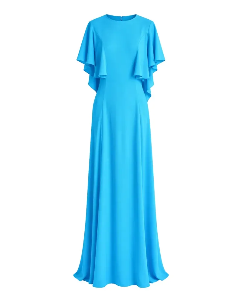 Irina Schrotter Mira ruffled-sleeve maxi dress - Blau Blau