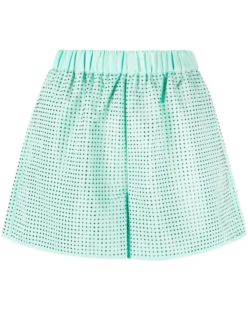 Self-Portrait Shorts mit Kristallen - Grün Grün