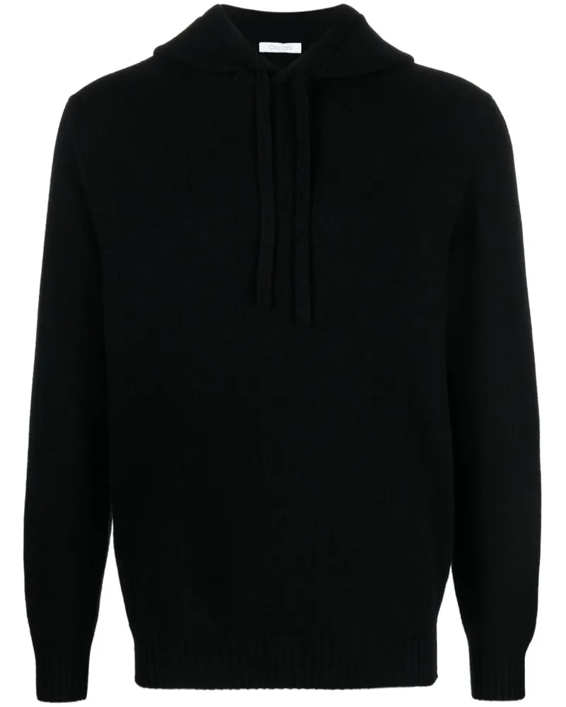 Cruciani Fein gestrickter Hoodie - Schwarz Schwarz