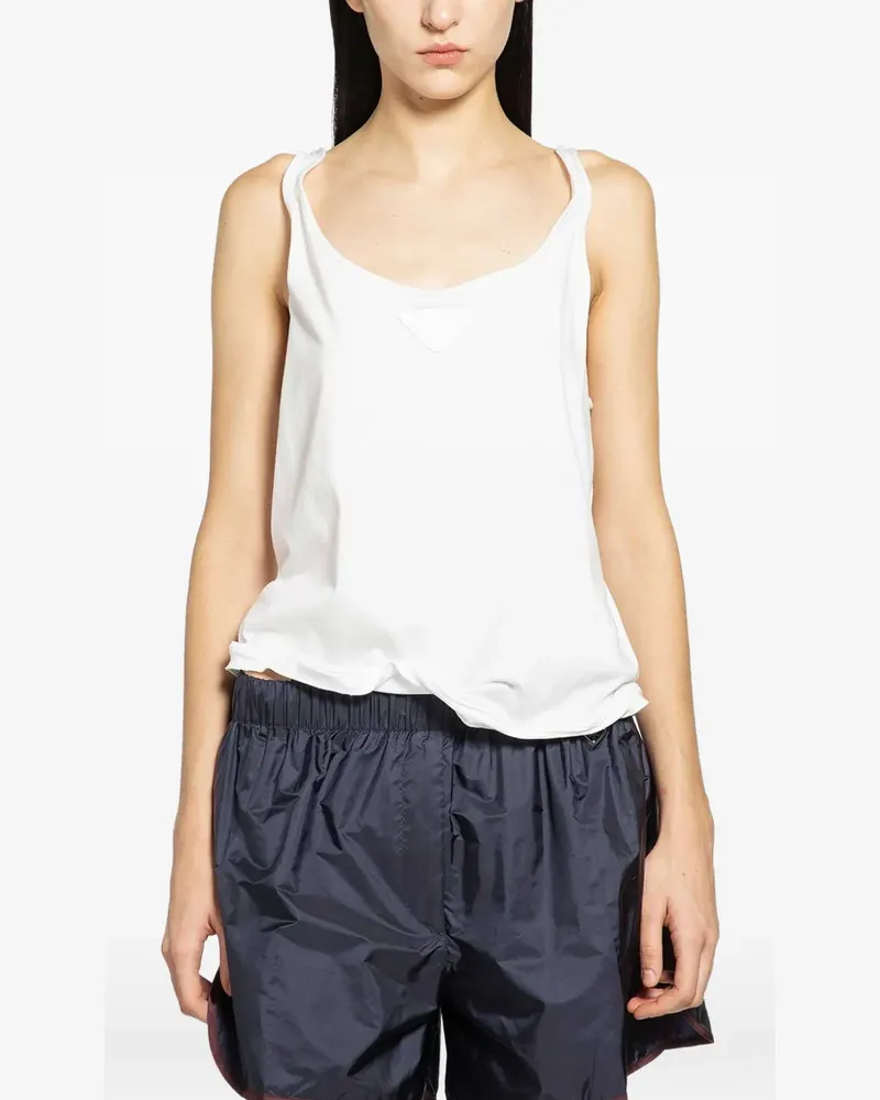 Prada logo-patch tank top - Weiß Weiß