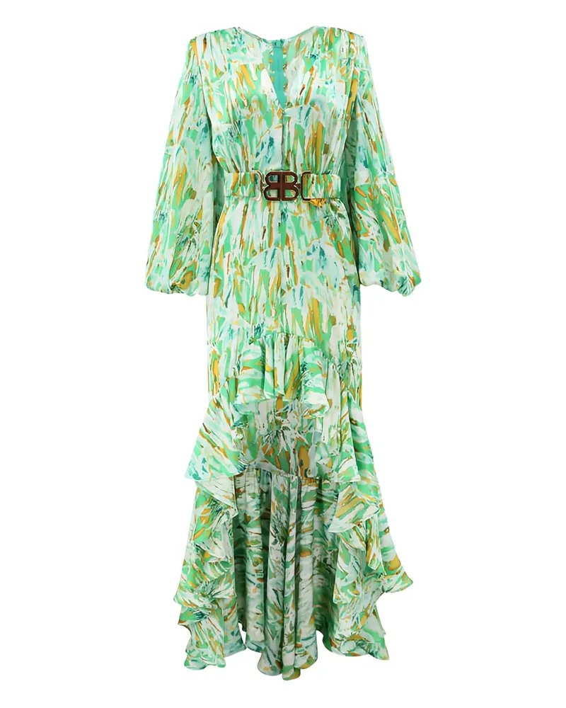 BRONX AND BANCO Asymmetrisches Savanna Kleid mit Gürtel - Grün Grün