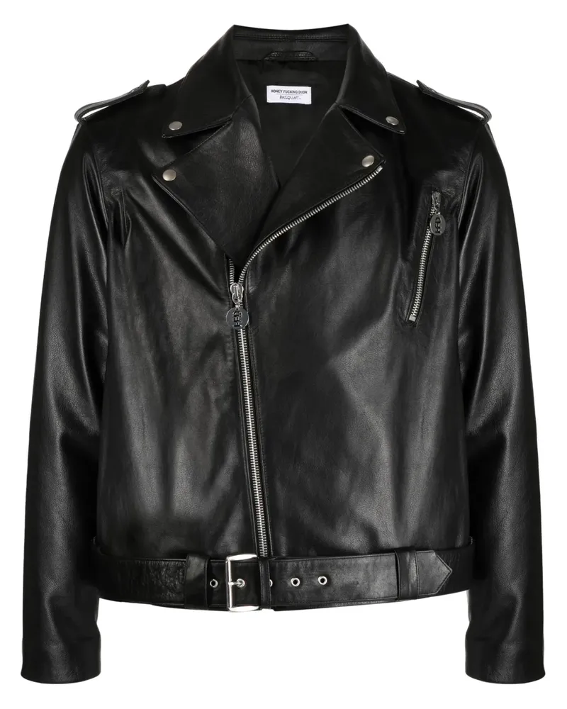 HONEY FUCKING DIJON Bikerjacke mit Graffiti-Print - Schwarz Schwarz